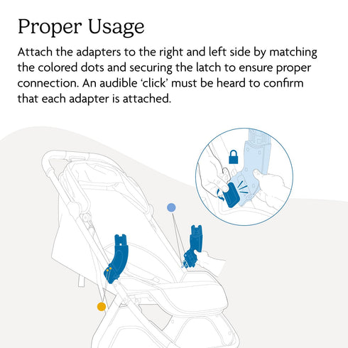 V3 1 UPPAbaby Adapter for Minu - Compatible with Aria and Mesa Infant Car Seats - Quick + Secure Attachment - Pair