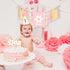 1st Daisy Birthday Decorations Highchair Pink Floral High Chair Banner Boho Flower One Wooden Cake Topper for Pastel