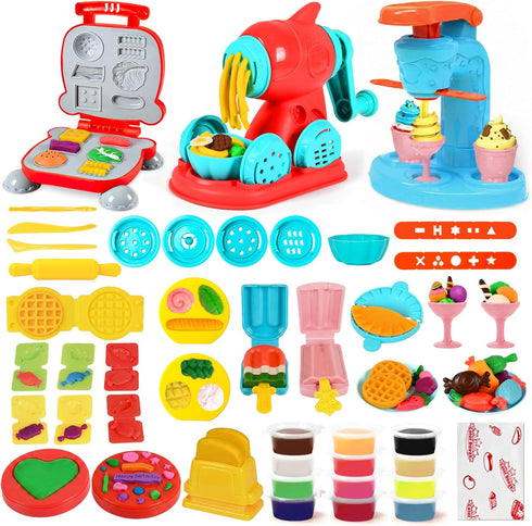 SOCBTNSO 3 in 1 Dough Sets 59 PCS for Kids Ages 4-8,