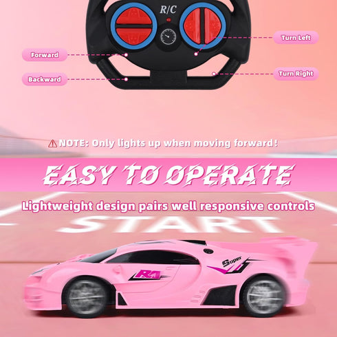 6 7 8-12,1/18 Pink Remote Control Car for Girls, Rechargeable High Speed Drift RC Cars Toys Gifts for Girl Age Super