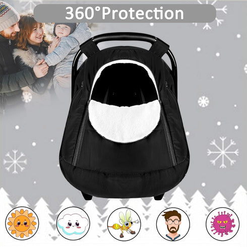 Winter Car Seat Covers for Babies, Cozy & Warm Cover, Infant Car Seat Canopy, Water Resistant, Universal Cold Weather