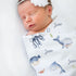 Stork Wares 30x40inch BB349 Under The Sea Personalized Unisex Baby Swaddle Blanket White