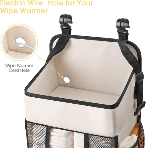 Pack 52+ Maliton Hanging Diaper Organizer - Caddy for Changing Table, Crib, n' Play - Stacker Holds Diapers - Nursery