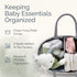 KiddyCare Diaper Caddy Organizer for Baby Nursery, X-Large Basket with Handle and Lid for Changing Table