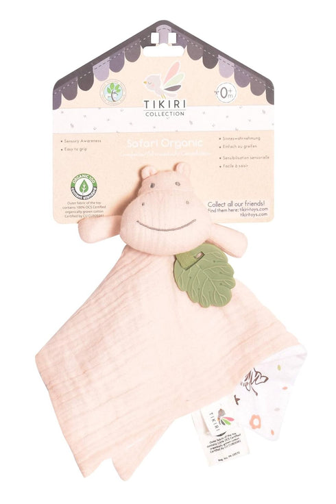 Hippo-Themed Comforter with Rubber Teether for Babies