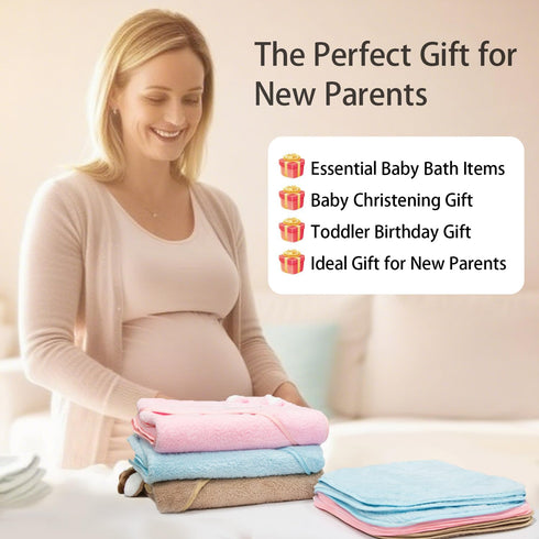 GINUMWA 12 Set, 32x32 Inch 3 9 PCS Hooded Baby Towel Absorbent Baby Bath Towels, PCS Soft Hooded Towels & PCS