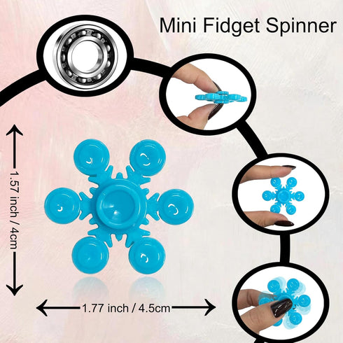 120 Pack Mini Fidget Spinner, Stress Relief Sensory, Easter Basket Stuffers, Easter Gifts for Kids Teens Adults