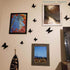 24pcs 3D Butterfly Removable Mural Stickers - Halloween Wall Stickers Decal for Home and Room Decoration (Black-24pcs)