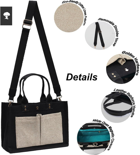 ESVAN Women's Multi-Functional Tote Bag - Stylish Crossbody for Work & Travel