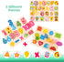 Wooden Alphabet Number Shape Learning Puzzles for Toddlers, 3 in 1 ABC Letter Puzzle Board Set for Ages 3-5 Educational