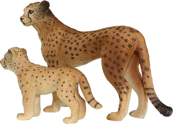 FUNSHOWCASE African Jungle Animals Toy Cheetahs Figure Realistic Plastic Figurine Playset Lot
