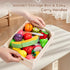 35PCS 3 4 5 6 Wooden Play Food for Toddlers, Pretend Food Toys Play Kitchen Accessories with Storage Basket, Learning