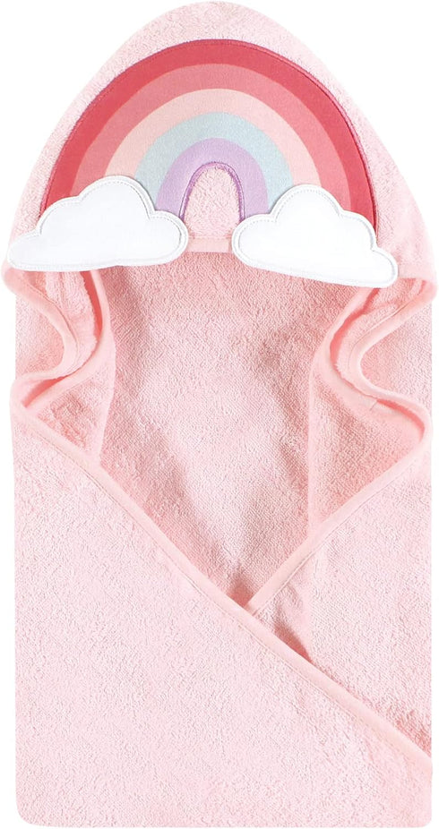 Set, Hudson Baby Unisex Baby Cotton Animal Face Hooded Towel Bundle Rainbow Leopard, One Size