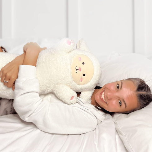 Lamb Body Pillow for Kids - 35 inches, Lamb Stuff, Plush, Gifts, Cuddle Pillow for Girls & Girlfriends