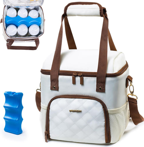 Mam Breastmilk Cooler Bag with Ice Pack for 4 Bottles - See-through