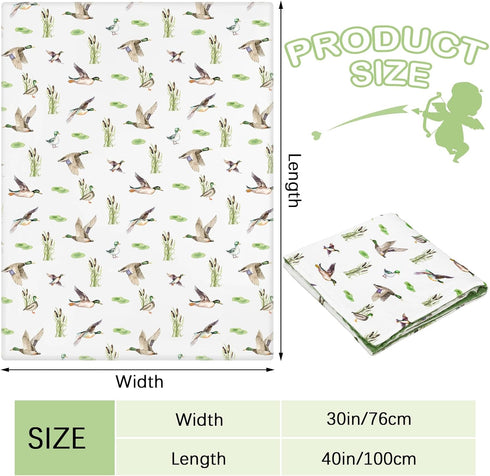 HunnmingRe 30 40 Inch(Duck) Mallard Duck Baby Blanket for Boys Girls Double Layer Minky with Dotted Backing Soft