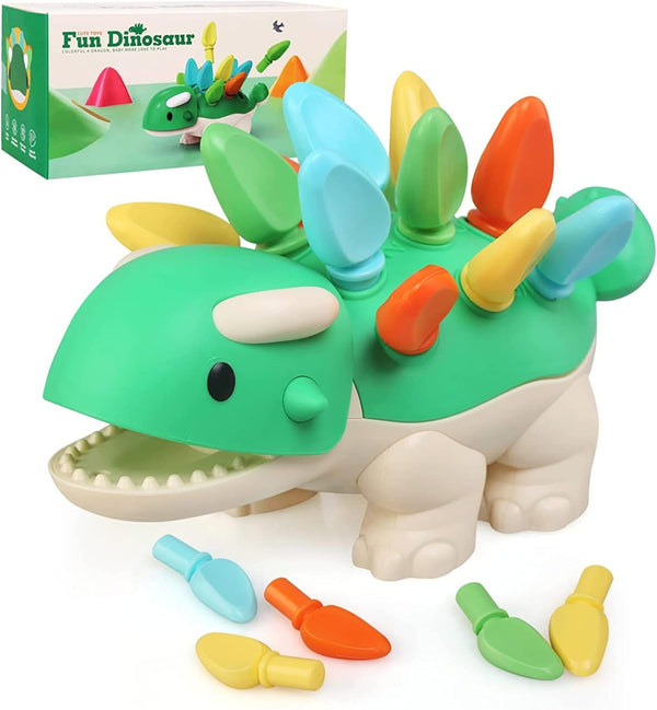 Hirger Montessori Toys for Baby 1-4 Years: Fine Motor Dinosaur Toys, Toddler Learning Educational Toys for Birthday Gift