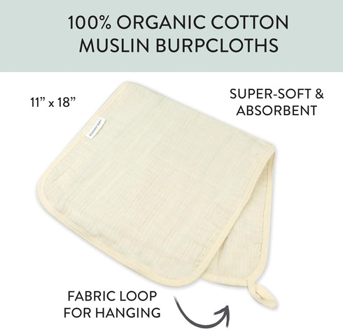 Multipack HonestBaby Baby Organic Cotton Multi-layer Burp Cloths