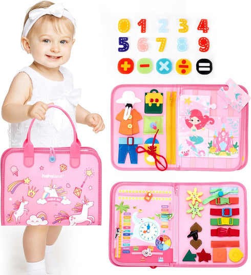 hahaland Busy Board for Toddlers Boys Girls Montessori Toys for 3+ Year