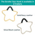 BUGGY GEAR STAR HOOK by BUGGYGEAR, Gold/Navy Leather Hook for Carrying Baby Diaper Bag on Stroller Handle Bars