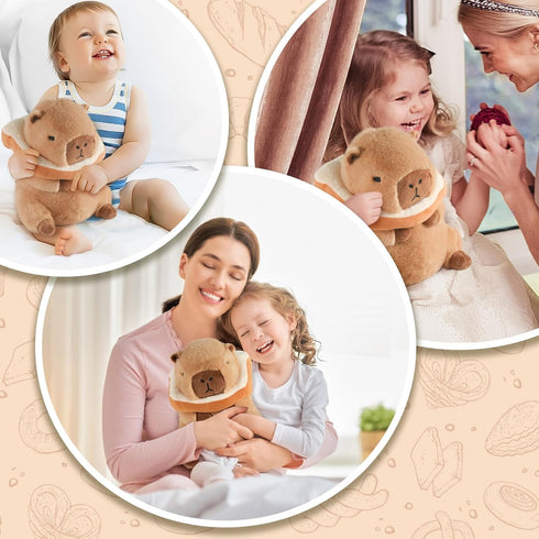 11 inch CHDBLOCK Toast Capybara Plush, Cute Capybara Plush, Toast Removable Capybara Stuffed Animal Bread Capybara