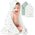 Konssy 2-Pack Muslin Hooded Baby Towels, 100% Cotton, Ultra-Soft & Absorbent Baby