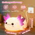 4 Dimmable Mewaii Huggwaii Squishy Axolotl Night Light for Kids, Soothing White Noise Sounds, Silicone Axolotl Lamp
