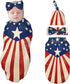 American Flag Swaddle Blankets Newborn Receiving Blanket Baby Swaddle Wrap with Headband