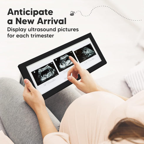 KeaBabies Baby Sonogram Picture Frames - Trio Ultrasound Picture Frames, First Time Mom Gift, Cute Pregnancy Reveal