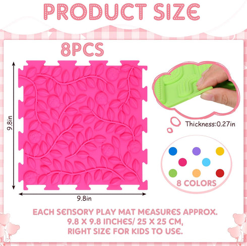 8 Pcs Rainbow Sensory Mat Massage Game Mats for Kids - Orthopedic Puzzle Tiles for Autistic Children