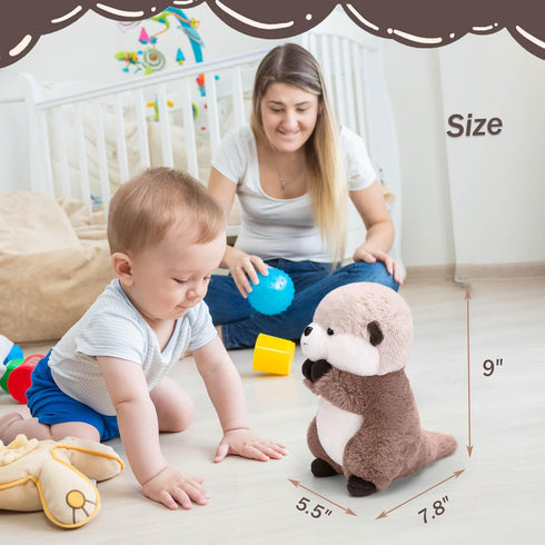 Cute Otter Stuffed Animals, 9.8 Inch Soft Plushie Toy, Gift for Kids, Children, Girls, Boys