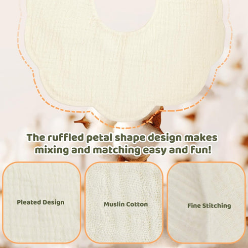 Baby Muslin Drool Bibs for Baby Girl Boy, Cotton Teething Bibs and Drooling Bibs