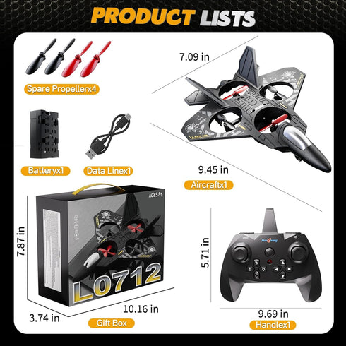 WATUDOU 8-12, 360 Foam Remote Control Airplane Drone for Kids Ages Remote Control Jet with Lights, Flips, Auto Hover