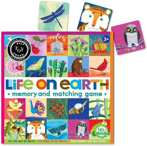 eeBoo Life on Earth Memory & Matching Game, 24 Pairs for Ages 3 and Up