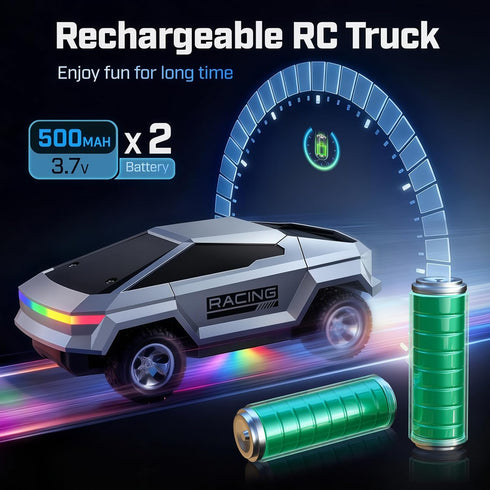 1/24 2.4GHz 2 18KM/H 3 4 5 6 7 8-12 WayEee Remote Control Car Cyber RC Truck, RC Cars for Kids with Colorful Lights