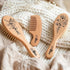 BMVDDFF Set, Customed Baby Hair Brush Wooden Comb Massage Scalp Comb with Name and Birth Flower, Hair Care Kit