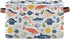 CWUPZAY Salmon Tuna Sardine Storage Basket Canvas Fabric Collapsible Storage Bins Box Organizer
