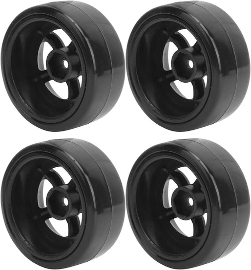 VBESTLIFE 4Pcs RC Rubber Tires, 63mm Antiskid Drift Tyres Wheel Rims for D12 1/10 RC Car Accessories