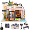 Spilay DIY Miniature Dollhouse Kit with Wooden Furniture, Dust Proof and Music Movement, 1:24 Scale Creative Room