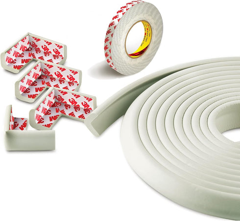 Furniture Edge and Corner Guards, 20.4ft Protective Foam Cushion, Baby Child Proofing Set, White