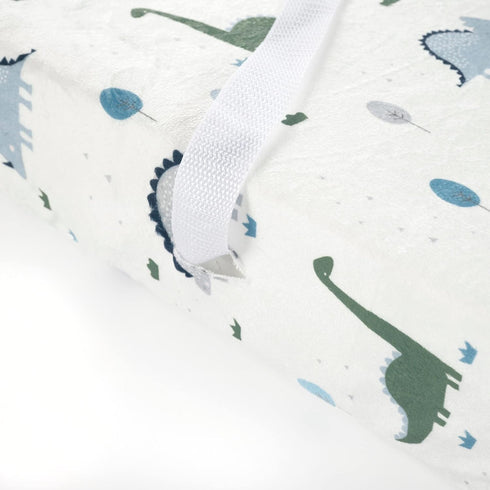 Lush Decor 32" 16" 5", Baby Dinosaurs Roar Soft & Plush Changing Pad Cover, x x Dusty Teal & Gray