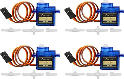 Beffkkip 4Pcs SG90 9g Micro Servos for RC Robot Helicopter Airplane Controls Car