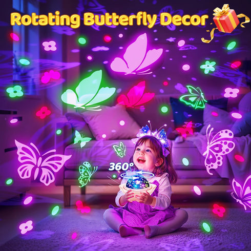 6 4-6, 360 Onefire Girls Toys for Girl Gifts, Films Light Projector Unicorn Toys for Girls Age Rechargeable Night
