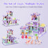 randhar 9 2 4 3+ Lilac Purple Doll House for Girls, Dream Dollhouse Rooms with Dolls, Unicons,Lights, Furniture