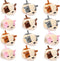 12 Pcs Cute Stuffed Animal Toy - 4 Inch Mini Plush Mermaid Tiger Turtle Puppy Pig Alpaca Cat Keychain Pendant