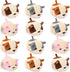 12 Pcs Cute Stuffed Animal Toy - 4 Inch Mini Plush Mermaid Tiger Turtle Puppy Pig Alpaca Cat Keychain Pendant