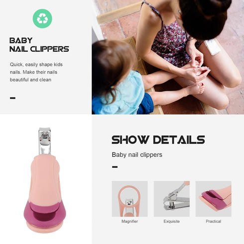 Durable Pink Nail Care Kit for Newborn Grooming