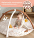 Tummy 6 12 Time Activity Mat, Macrame Baby Play Gym Mat with Detachable Toys and Milestone Cards for Stage-Based