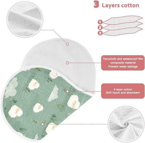 decor gift 22x11in Cotton Soft Burp Cloths Easy Care Lambs Cloud Island Off White wash Cloth for Babies Girls and Boys