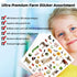 Farm Animal Stickers for Kids, 400Pcs Assortment Barnyard Animal Decals for Birthday Party Decorations and School